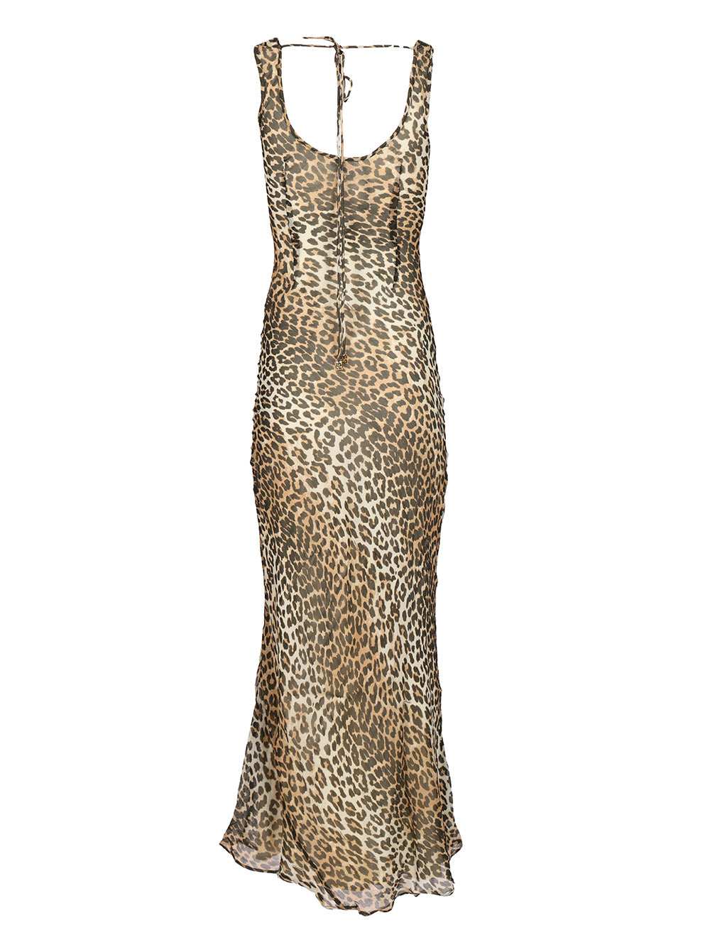 Ganni Long Leopard Dress Dresses - Animalier | 8107d2f15f1958d04bd8f994738f75c8f77609d0