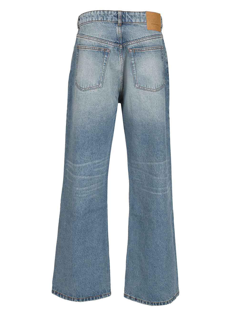 Ami Wide Leg Denim Jeans - Blue | 667866729e0cedad9ea5a40382dd3a5e98ea8571