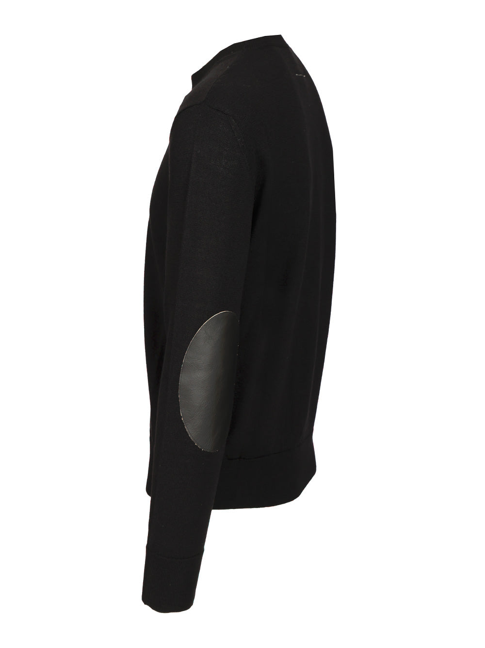 Mm6 Maison Margiela Crewneck Sweater With Patches Knitwear - Black | 56f8dcfaab6521c29690fe7c9d4a3d0cc1af093a