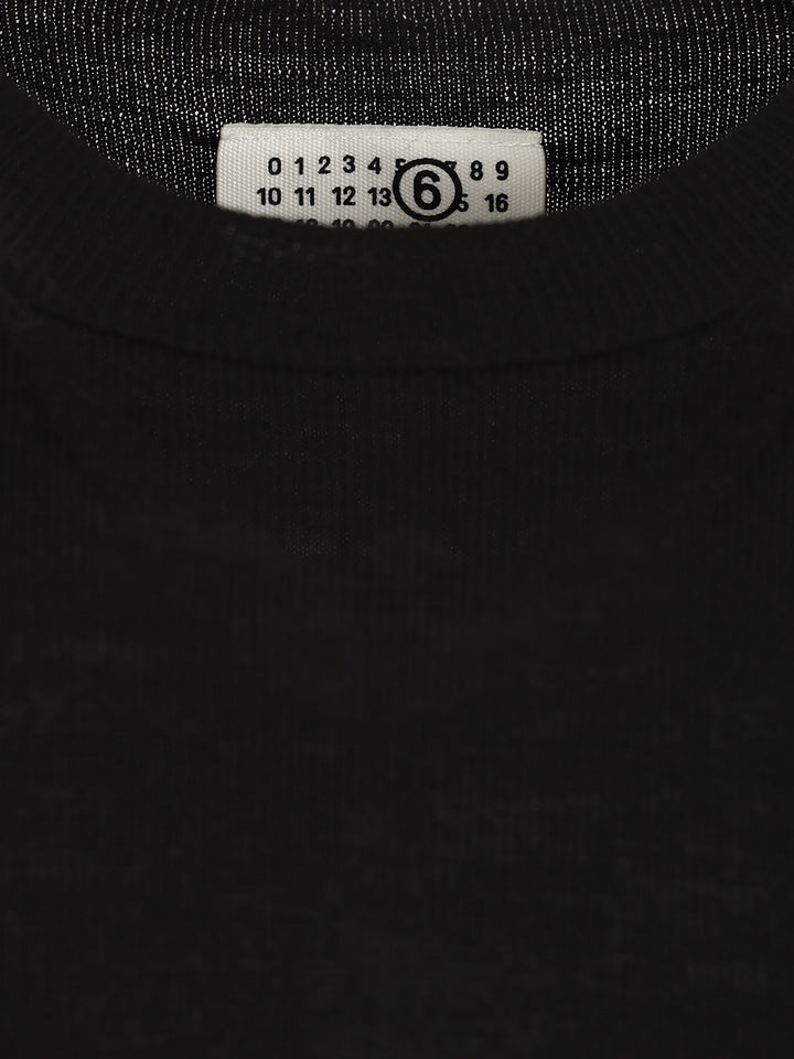 Mm6 Maison Margiela Crewneck Sweater With Patches Knitwear - Black | df7eb05c700b225e21e352ea2e91bc4e1a50ea46