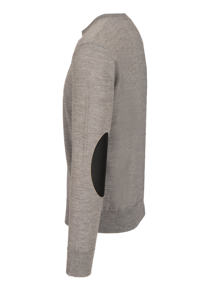 Mm6 Maison Margiela Crewneck Sweater With Patches Knitwear - Grey | 18ece870a406247a5ccf3787d5dbc83911c8b912