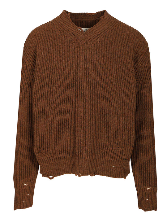 Wool Sweater Knitwear Brown