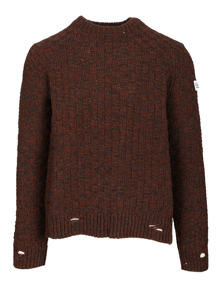 Mm6 Maison Margiela Wool Blend Sweater Knitwear - Brown | 9ad2e6ba9234f4b4f75c2910bc6d49634b156a6a