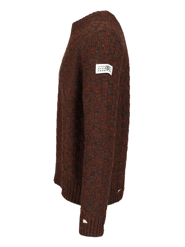 Mm6 Maison Margiela Wool Blend Sweater Knitwear - Brown | b775d0528a2bf4082ffae0b467d9bfd0e312e01d