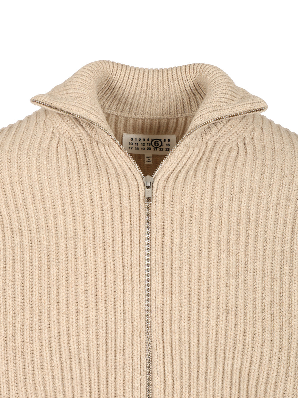 Mm6 Maison Margiela Wool Blend Knitted Jacket Jackets - Beige | aaadf7fe99f24ea6c8531b28210f2923457e969c