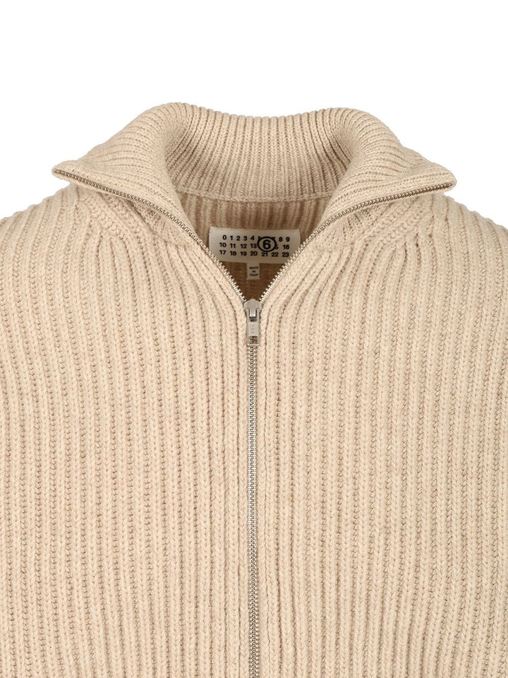 Mm6 Maison Margiela Wool Blend Knitted Jacket Jackets - Beige | c50385990b3112dfdf28bc55d64404c470440947