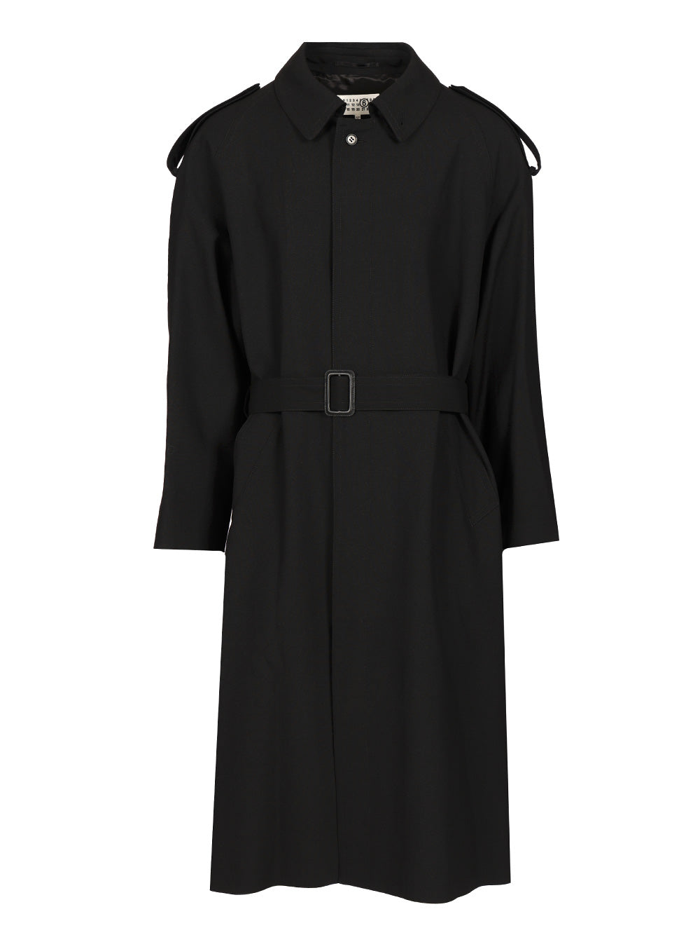 Mm6 Maison Margiela Wool Trench Coat Coats - Black | 1a9165ca40532b98f7f48e7e0f3646fa3626dd6d