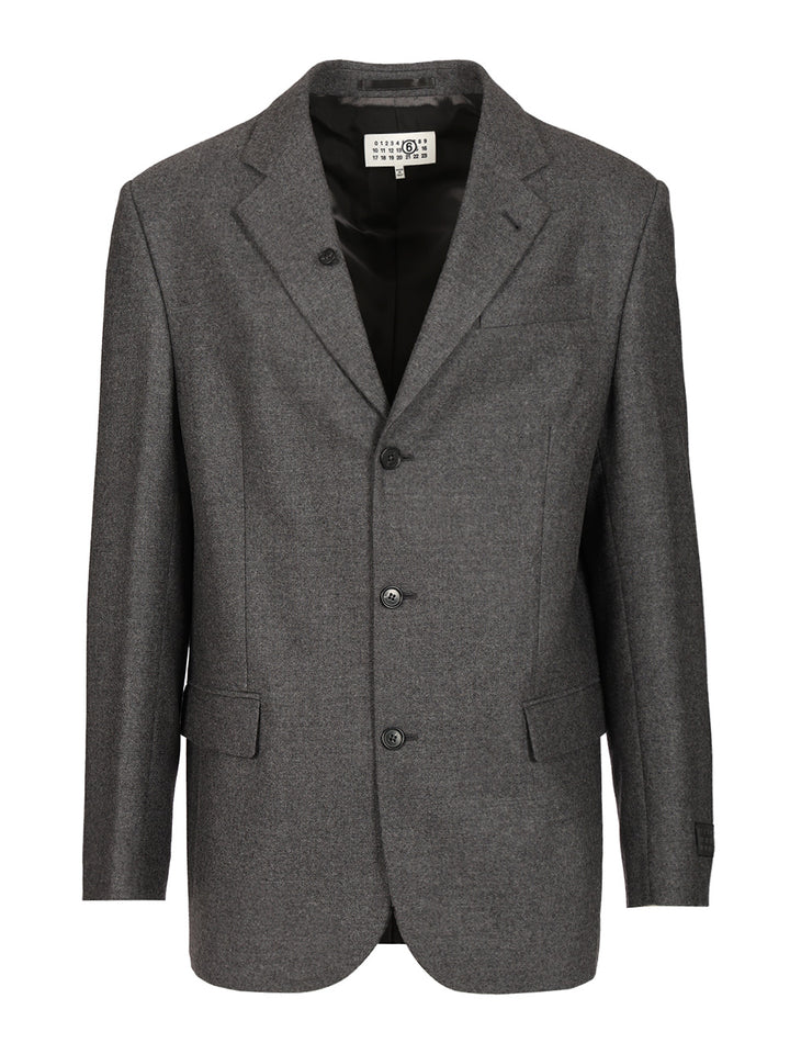 Mm6 Maison Margiela Wool Jacket Jackets - Grey | e3a37b1ca1b120a46785460720a26dab62ebf22c