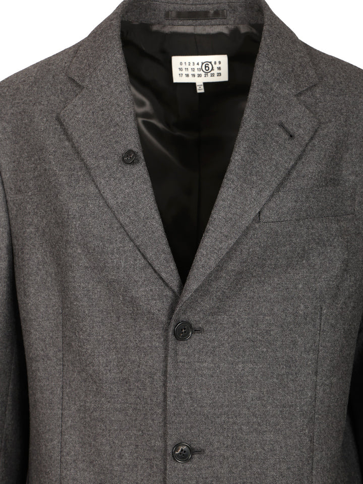 Mm6 Maison Margiela Wool Jacket Jackets - Grey | 3054ded6fa7ffec0bc27a1cebd15081d17901b61