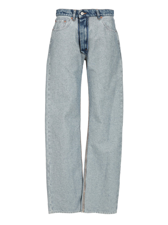 Straight Leg Denim Jeans Blue