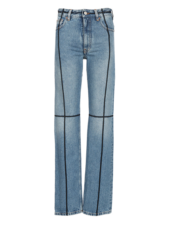 Mm6 Maison Margiela With Contrast Stitching, Jeans - Blue | 463fcf6e1196855b38086ea0b0c8cd6b12bb18f3
