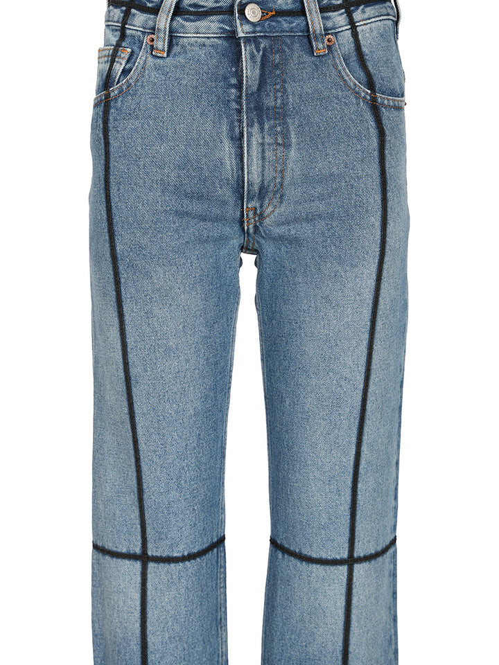 Mm6 Maison Margiela With Contrast Stitching, Jeans - Blue | 424522267268289e441446e6c0ae9ff88094bc1d