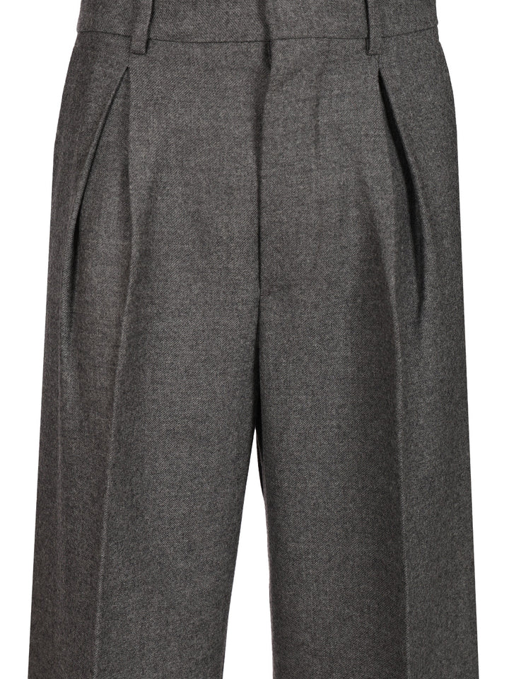 Mm6 Maison Margiela Wool Pleated Trousers - Grey | 2650f85de1670c9c0af40f8fb2b2fb93d0d38adb