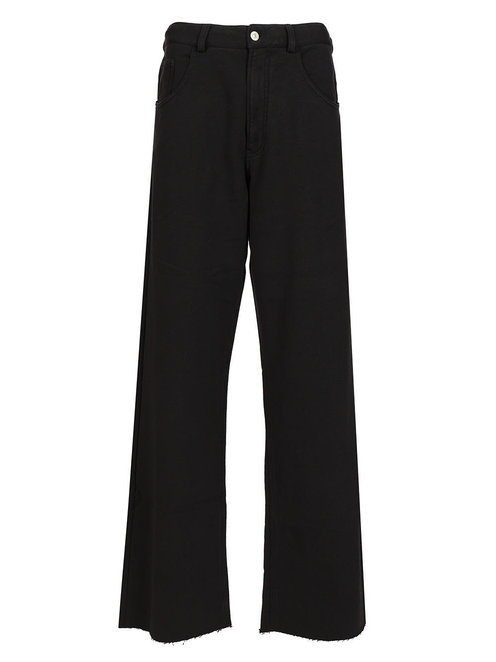 Mm6 Maison Margiela Wide Cotton Trousers - Black | ae059306b099e0e2919e8c298259b1739ec3d92a