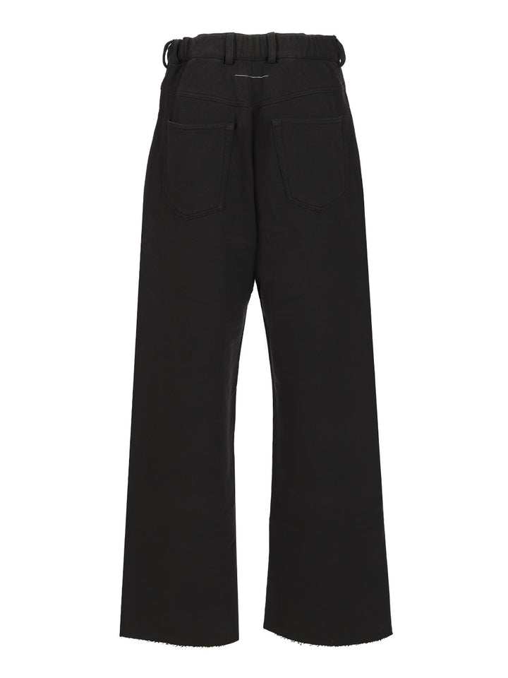 Mm6 Maison Margiela Wide Cotton Trousers - Black | 8f481b112219ec410a57fffa7c0ba917c44bddc3