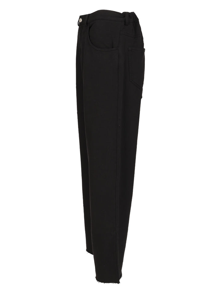 Mm6 Maison Margiela Wide Cotton Trousers - Black | 1b6e6e16a710d9486f5b50eb940ccc5d6e58f1f4