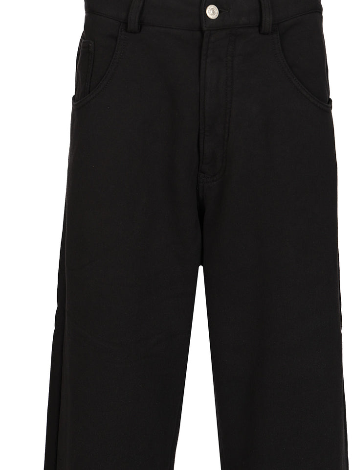 Mm6 Maison Margiela Wide Cotton Trousers - Black | 74f99c1eded3cb463840be6d0a05356cafbc458a