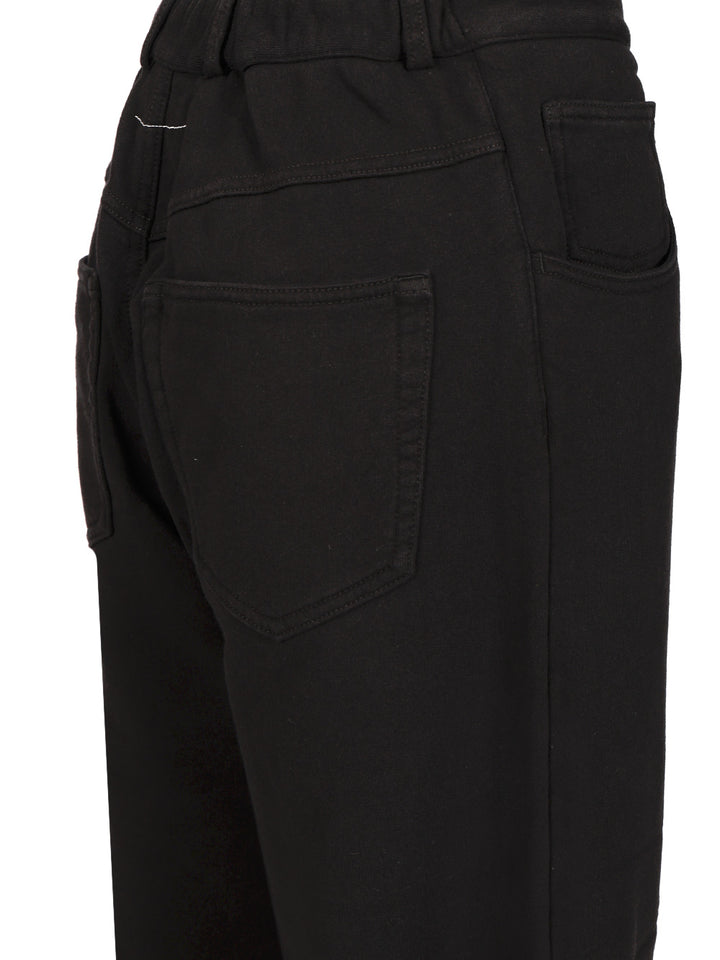 Mm6 Maison Margiela Wide Cotton Trousers - Black | 619365effc7453ca519c2def1f3a6f28b1fe132e