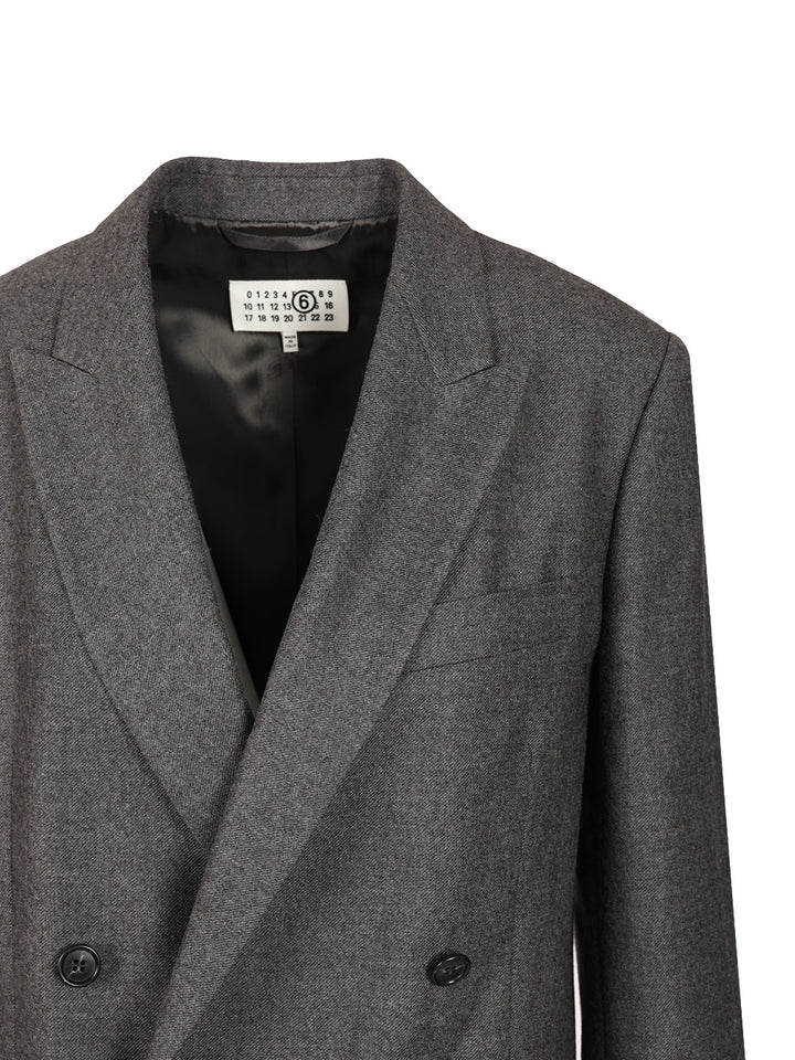 Mm6 Maison Margiela Double-Breasted Jacket Jackets - Grey | da7623eff338a90253f8f7854d594271f46e2902