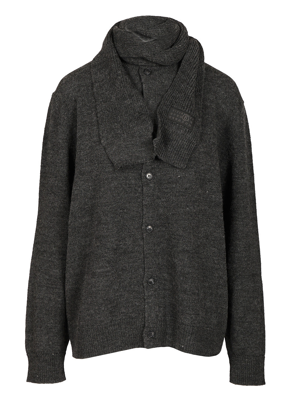 Mm6 Maison Margiela Wool Blend Cardigan Knitwear - Grey | 141cc7b3e7aea41a2eb5dae90d7601d345f98c12