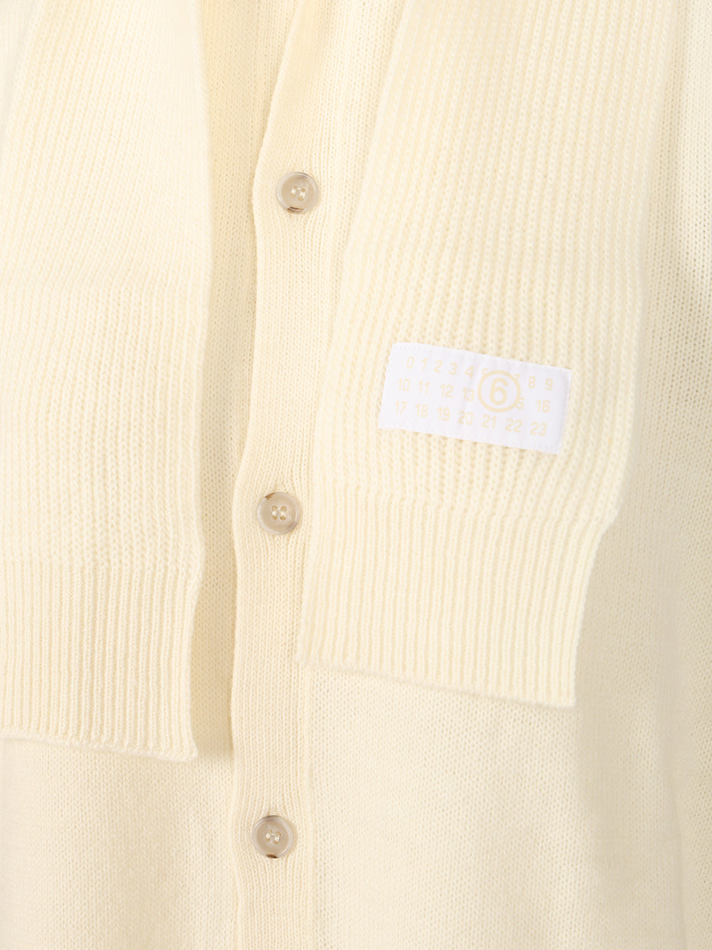 Mm6 Maison Margiela Wool Blend Cardigan Knitwear - White | c5bf4f9c76abf3fd3913250b3070c5b2a86acac6