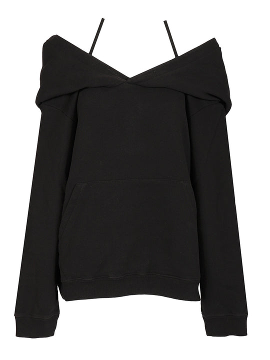 Oversized Cotton Hoodie Sweatshirts Black