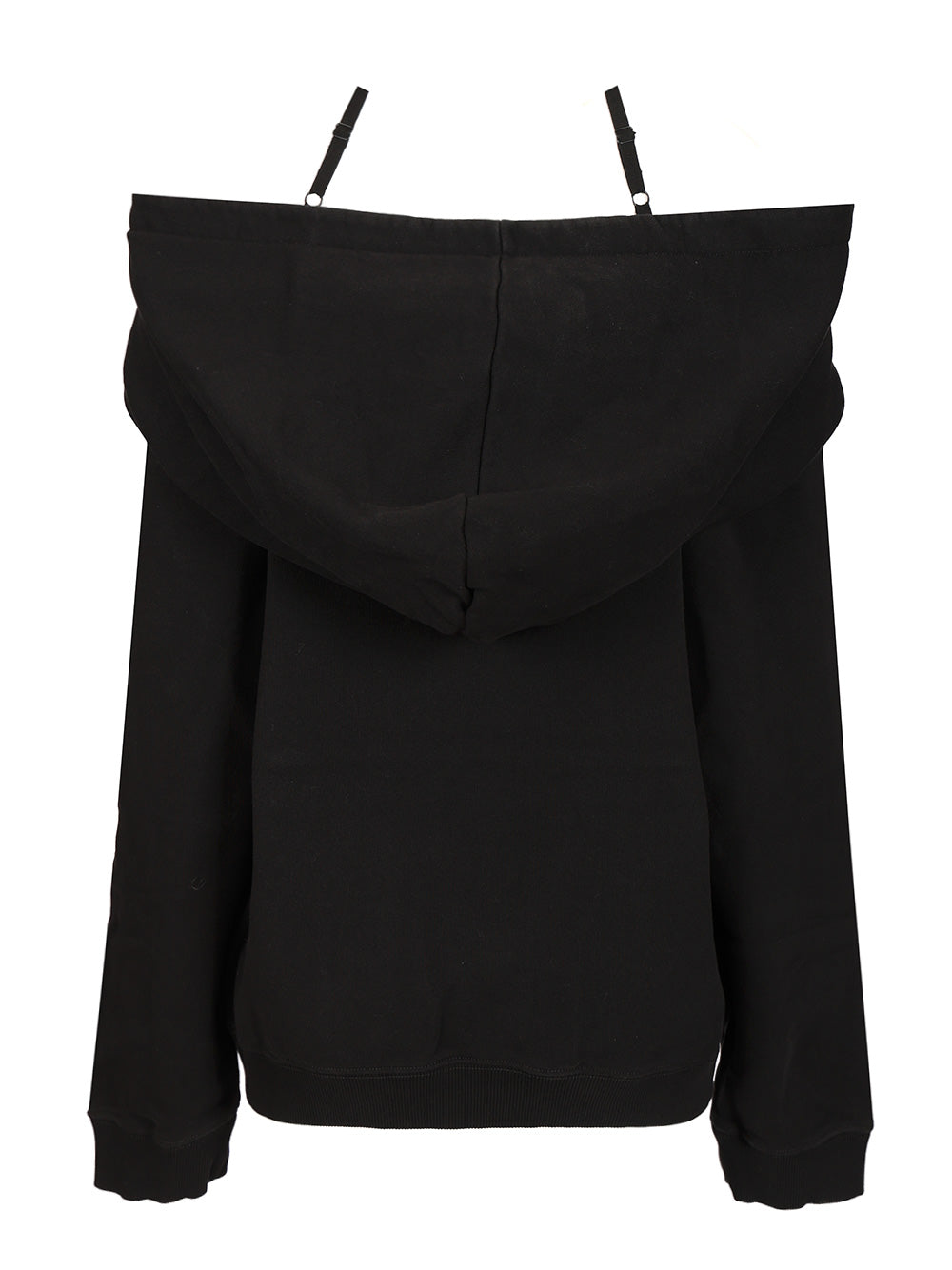 Mm6 Maison Margiela Oversized Cotton Hoodie Sweatshirts - Black | 45189a7adc9220c58f3b812178896431c908aead