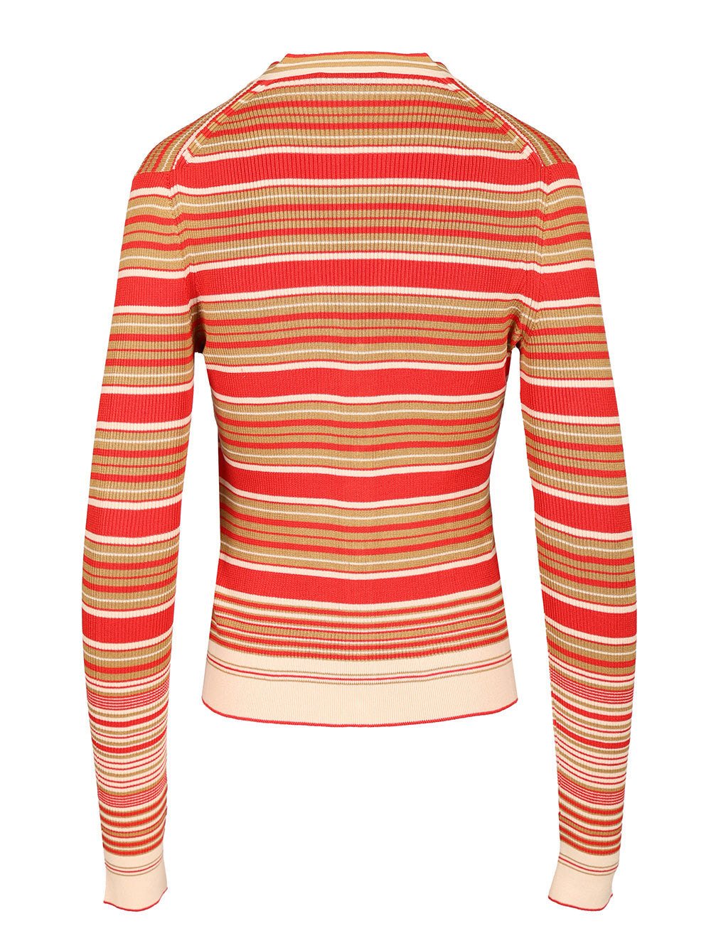 Fendi Striped Silk And Cotton Cardigan Knitwear - Red | 77098805da8f4280a6bd9d19469408db59280524