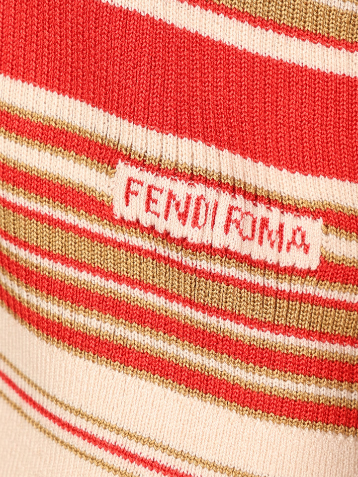 Fendi Striped Silk And Cotton Cardigan Knitwear - Red | 5527eb4de8f2f03a36ff72b75b280818c7977fbe