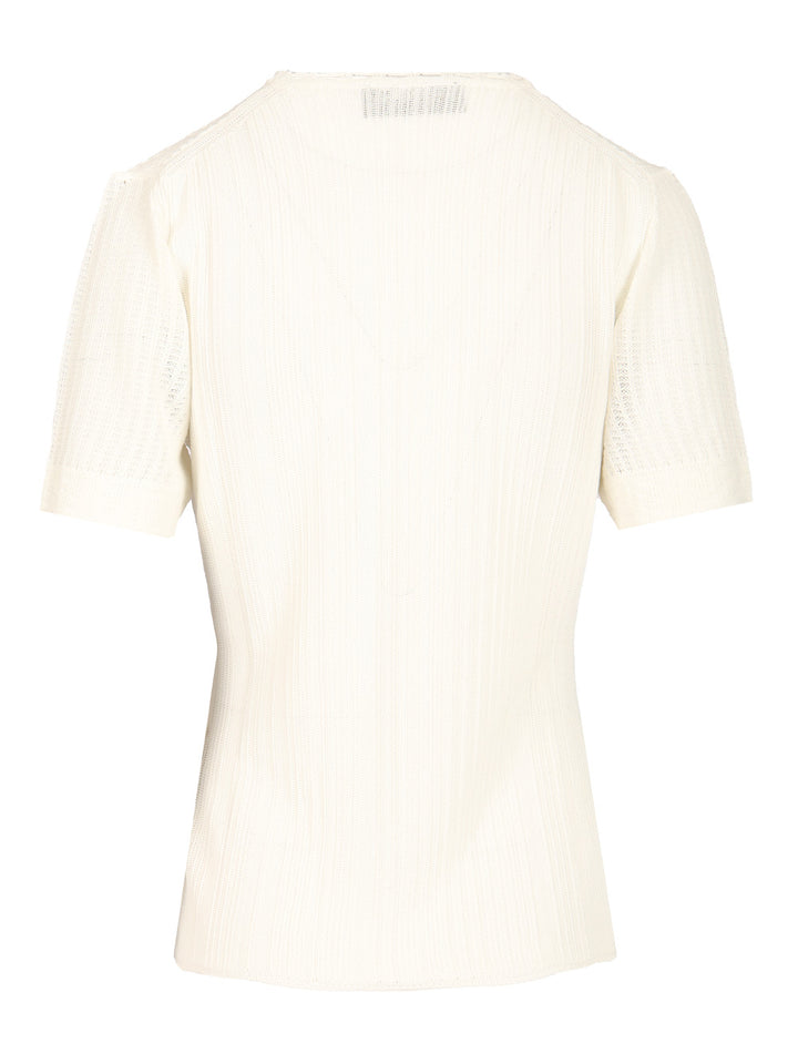 Fendi Cotton Blend Sweater T-Shirt - White | 1ffdb40a6e7e7fded61fc7d3918f8d088a45996d