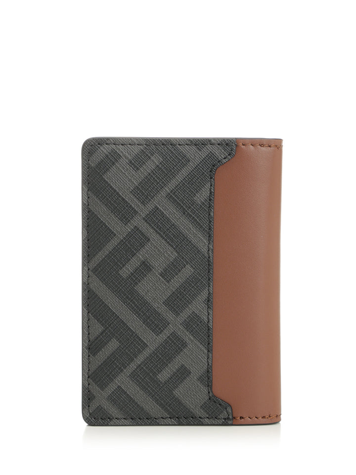 Fendi Vertical Ff All Over Card Holder Wallets - Brown | 1db891b3876d9b6d69d64991a434799ed6b3a32f