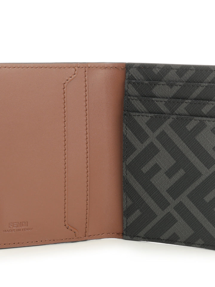 Fendi Vertical Ff All Over Card Holder Wallets - Brown | 7a4df88011ddeeeb003ef36d63ee0f1acb72c962