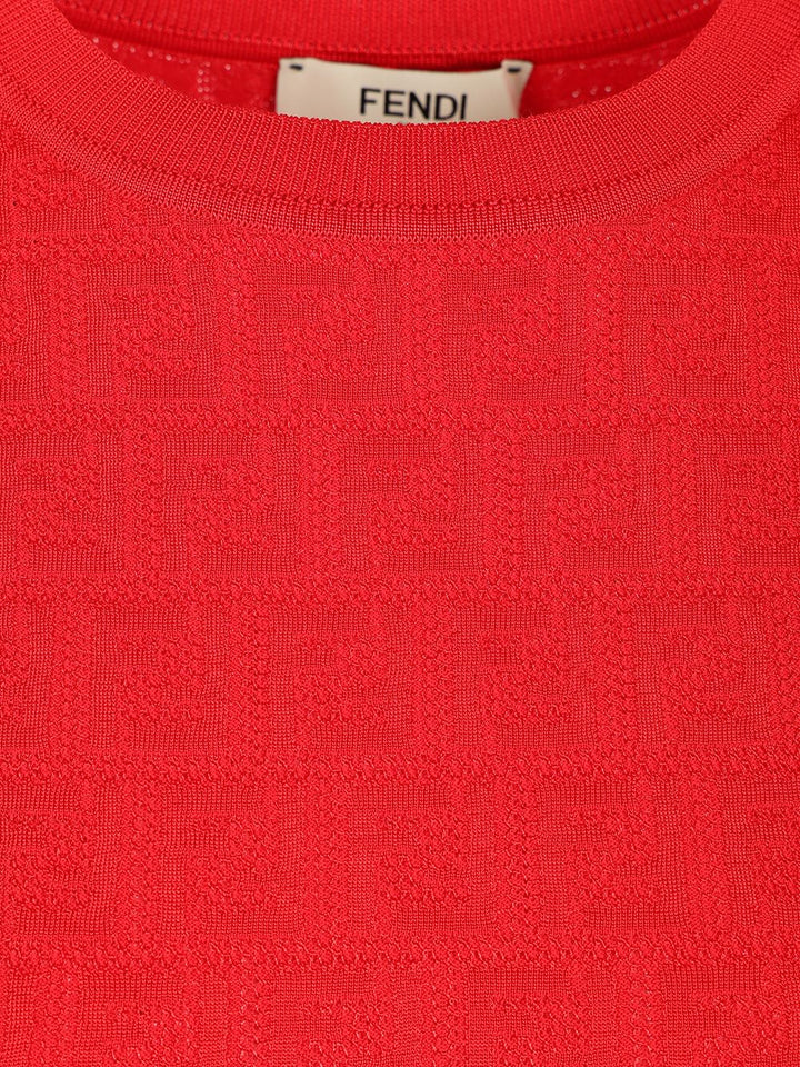 Fendi Ff Cotton And Viscose Dress Dresses - Red | 72dd596503c2dbe5e2c59e6d878e1f7b93bd25f6