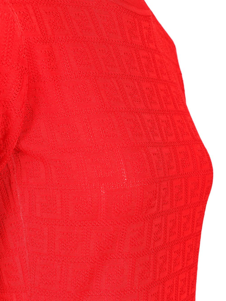 Fendi Ff Cotton And Viscose Dress Dresses - Red | 890df3c843efde709d797d80d08e75fba956d8cd