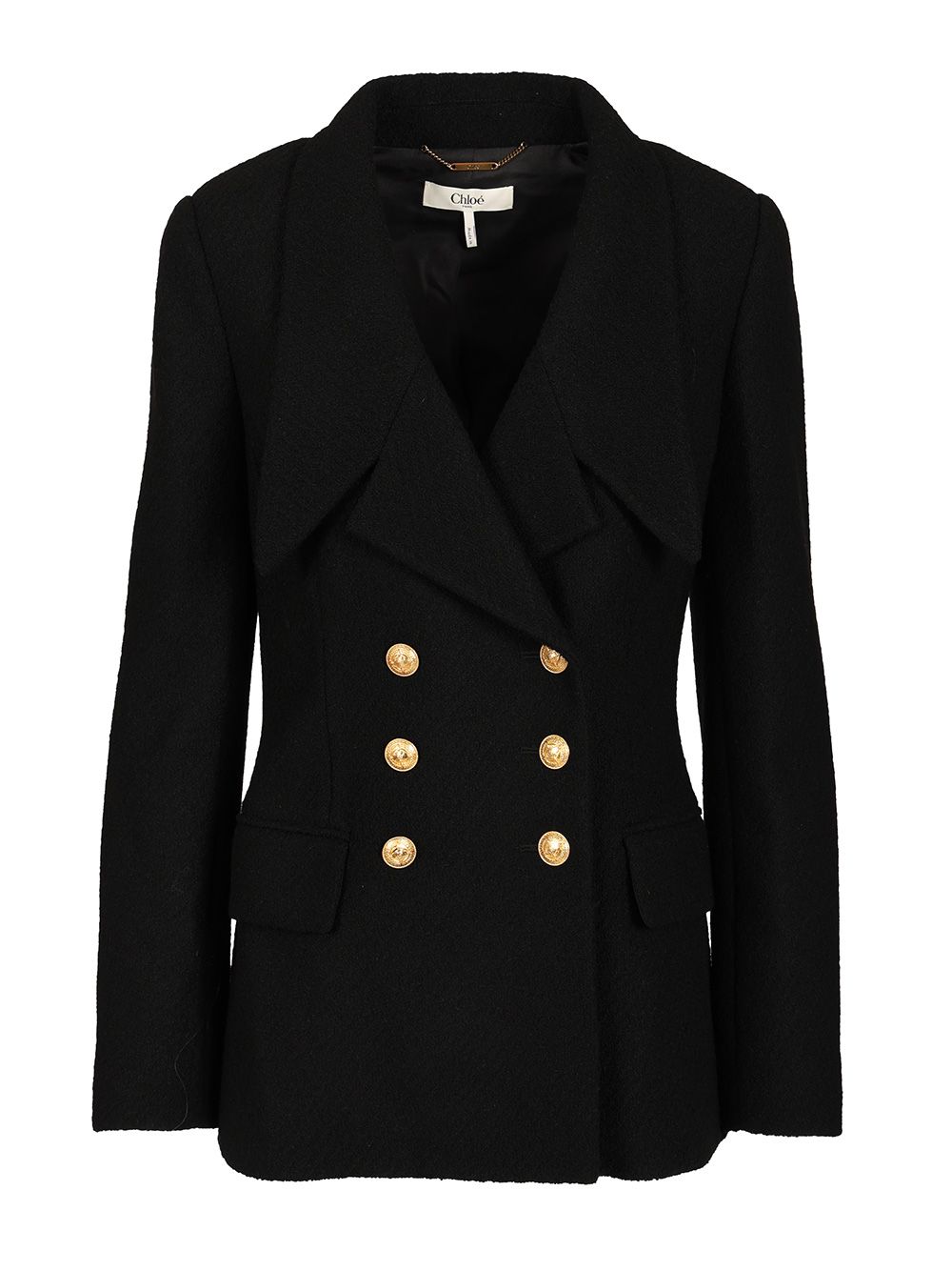 Chloe' Double-Breasted Tailored Jacket Jackets - Black | bfea536f61e7a5bc415eeb7359ef17d9c44ae0d6