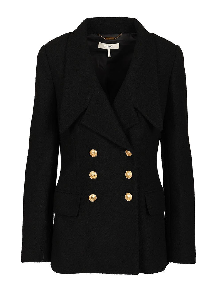 Chloe' Double-Breasted Tailored Jacket Jackets - Black | bfea536f61e7a5bc415eeb7359ef17d9c44ae0d6