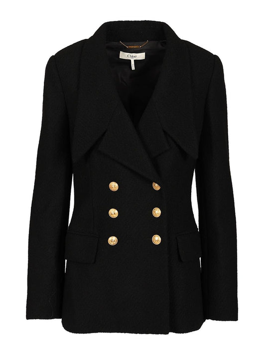 Double-Breasted Tailored Jacket Jackets Black
