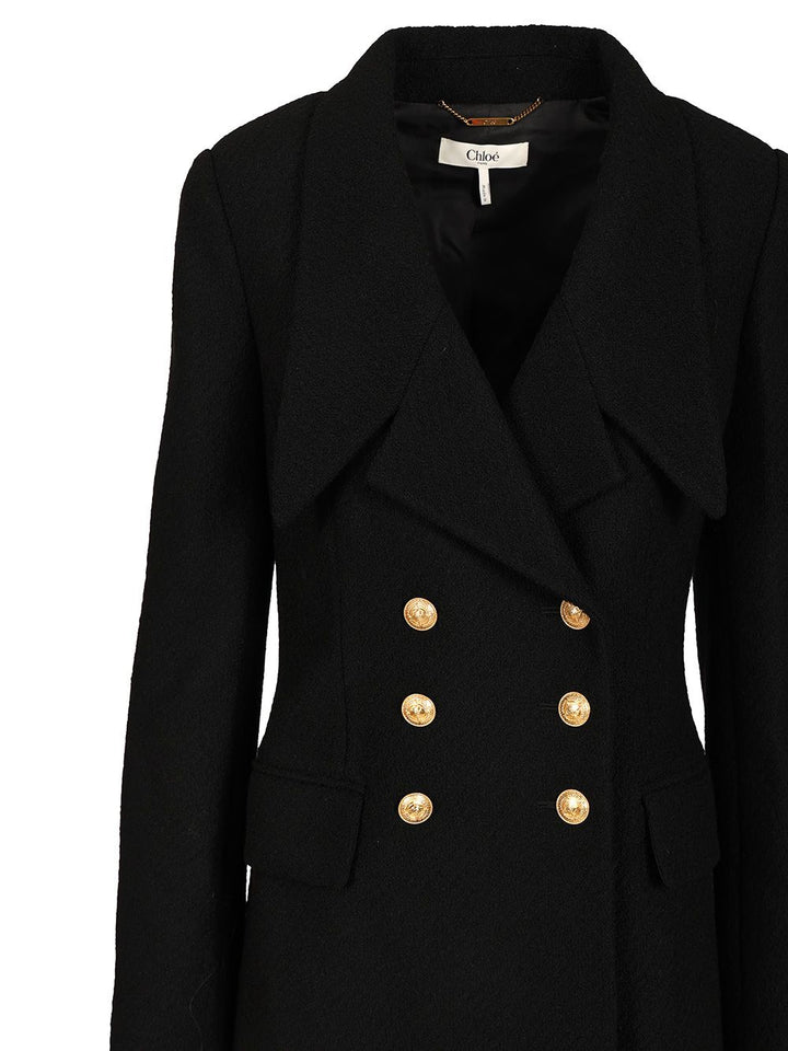 Chloe' Double-Breasted Tailored Jacket Jackets - Black | abafd35dc69a645a520db29a02a7e607ce3130e9