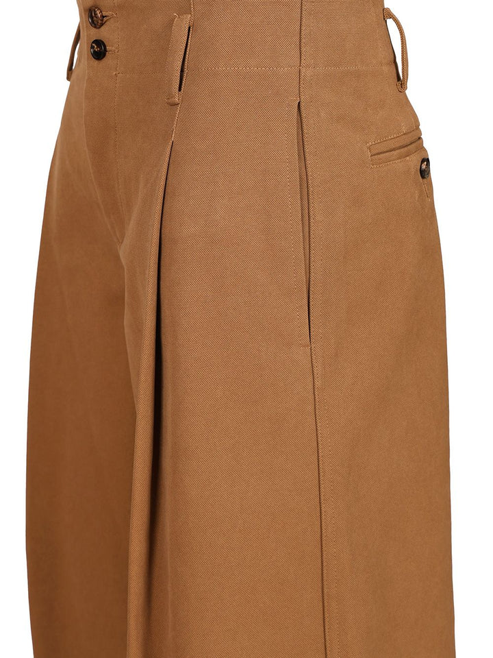 Chloe' Wide-Leg Trousers - Brown | ab044e75135045ea44750ab7a1464080b1c256a2