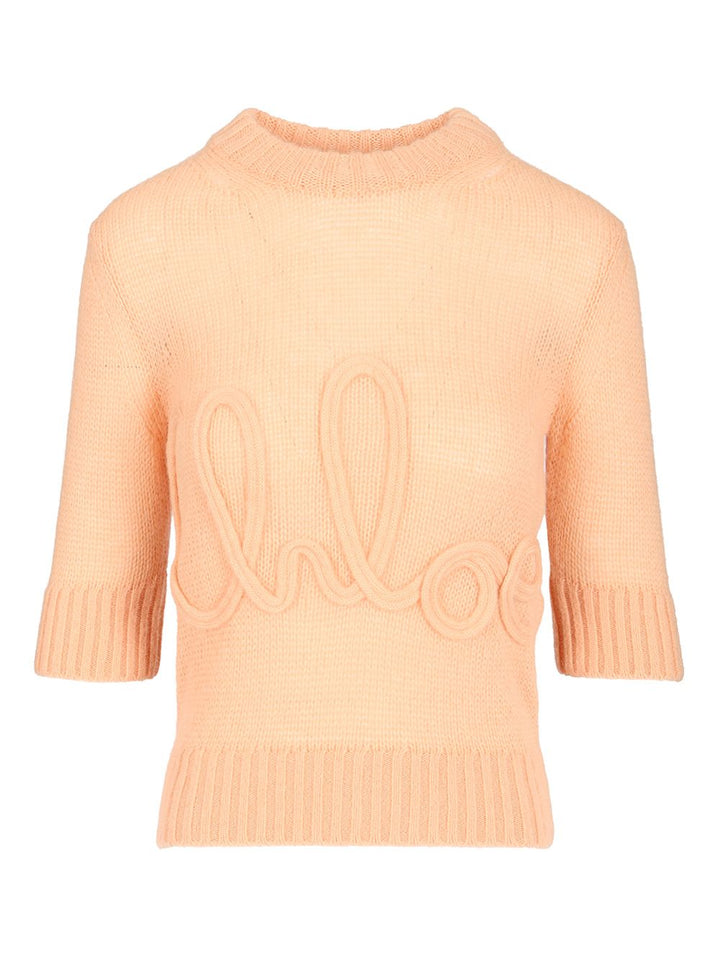 Chloe' Logo Pullover Knitwear - Orange | e2f8ee4a11cb93a886f9ad50f995c11d243846ef
