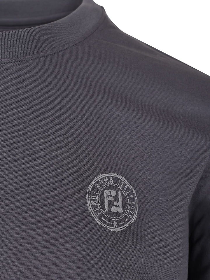 Fendi Cotton T-Shirt - Blue | c44b351298d5b1e46bc064ad7afbf195debb06e4
