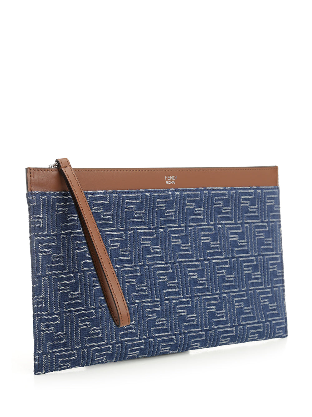 Fendi Medium Ff Flat Pouch Small leather goods - Blue | 929589378a5b409573f50420bbf89bbb65b369d8