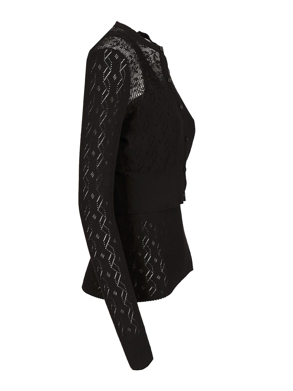 Chloe' Twin Set In Cotton Knit Knitwear - Black | 20eb4a7d684c670db73c991453b04c9e9c9eb60e