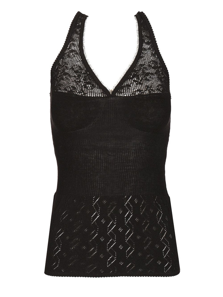 Chloe' Twin Set In Cotton Knit Knitwear - Black | a7bd2e53d50042df902ed74d54abc2e293cd06ff