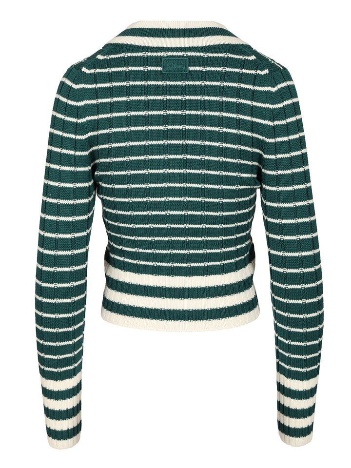 Chloe' Fitted V-Neck Sweater Knitwear - Green | 937d95926ab0fb9ff0548153a8583e106c4a0144