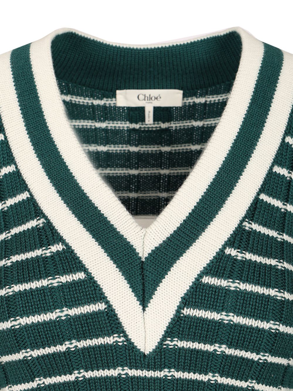 Chloe' Fitted V-Neck Sweater Knitwear - Green | e5e5069717a2ac22990b4c15e49189ced312dfb2