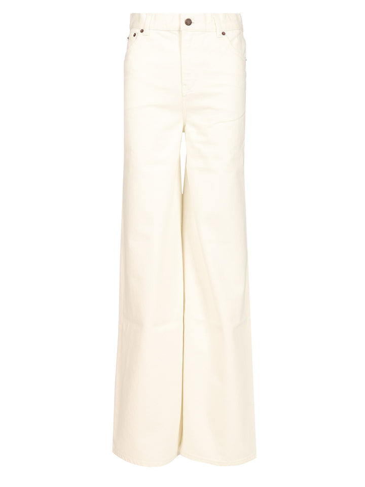 Chloe' Wide-Leg Jeans - White | 3f6556eacf504128a17728713b7d67df02fa8bfa