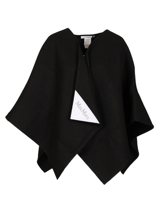 Asymmetrical Poncho Scarves And Foulards Black