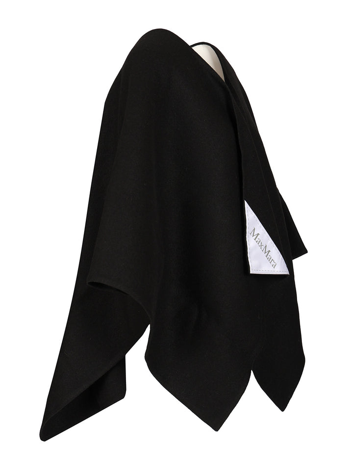 Max Mara Asymmetrical Poncho Scarves And Foulards - Black | bd5904a2fbaa0c73607901715555ecc92b6fe309