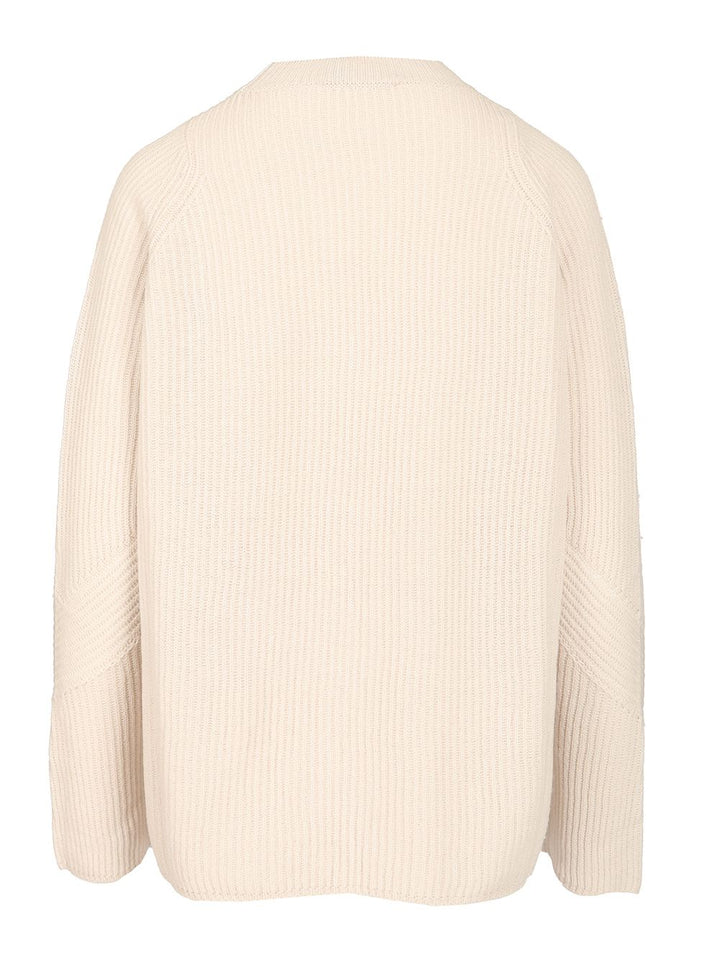 'S Max Mara Ribbed Wool Sweater Knitwear - White | 3dbc413b9959513c32518dc33c608495c1f6cb26